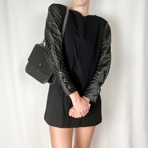 Stunning Vintage Ann Lawerence Sexy Mini Dress Statement Sleeves Made In The USA - Picture 10 of 10